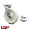 Service Caster 8 Inch Nylon Swivel Caster with Roller Bearing and Swivel Lock SCC-30CS820-NYR-BSL
